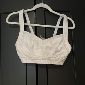 White lulu adjustable sports bra